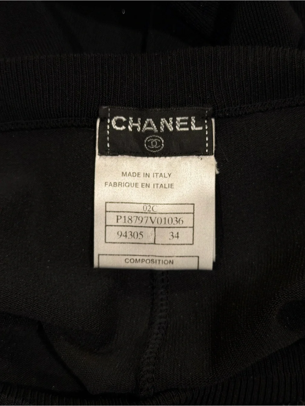Chanel Skinny Leg Spandex Black CC Logo Pants